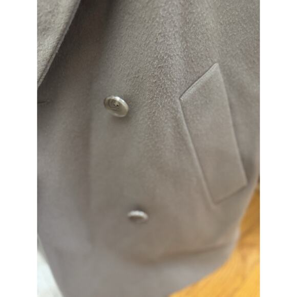 VTG Y2K Jones New York Oversized Wool Trench Coat Women’s L Long Tan 90s 00s - Picture 3 of 6